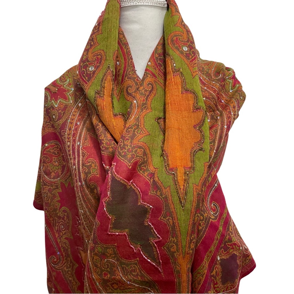 Bernie of New York 100% Wool Scarf Large Scarf Wrap - Picture 8 of 12